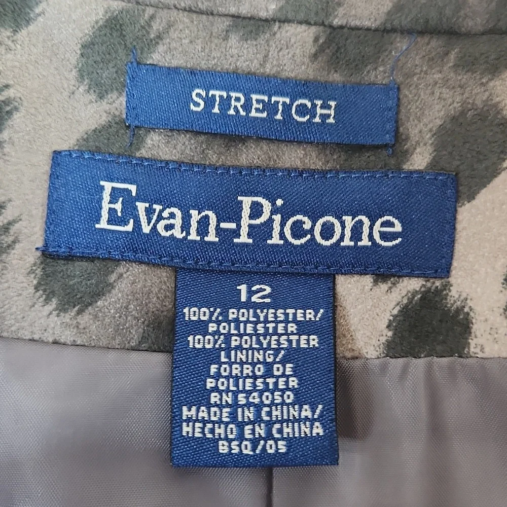 Evan Picone Vintage Animal Print Jacket. Size 12